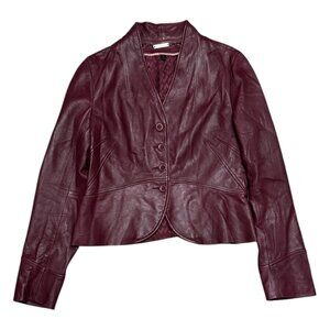 WILSONS LEATHER Designer GENUINE LEATHER Cropped Casual Jacket Womens Medium